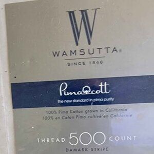 WAMSUTTA 500 TC SILVER F/Q 100% Pima Cotton Satin Weave Duvet Cover Set